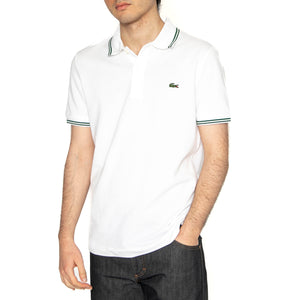 Maglietta M/C 001 Polo Shirt White - Polo Uomo Bianca con Logo a Contrasto PH9875-001 . LACOSTE 