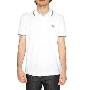 Maglietta M/C 001 Polo Shirt White - Polo Uomo Bianca con Logo a Contrasto PH9875-001 . LACOSTE 