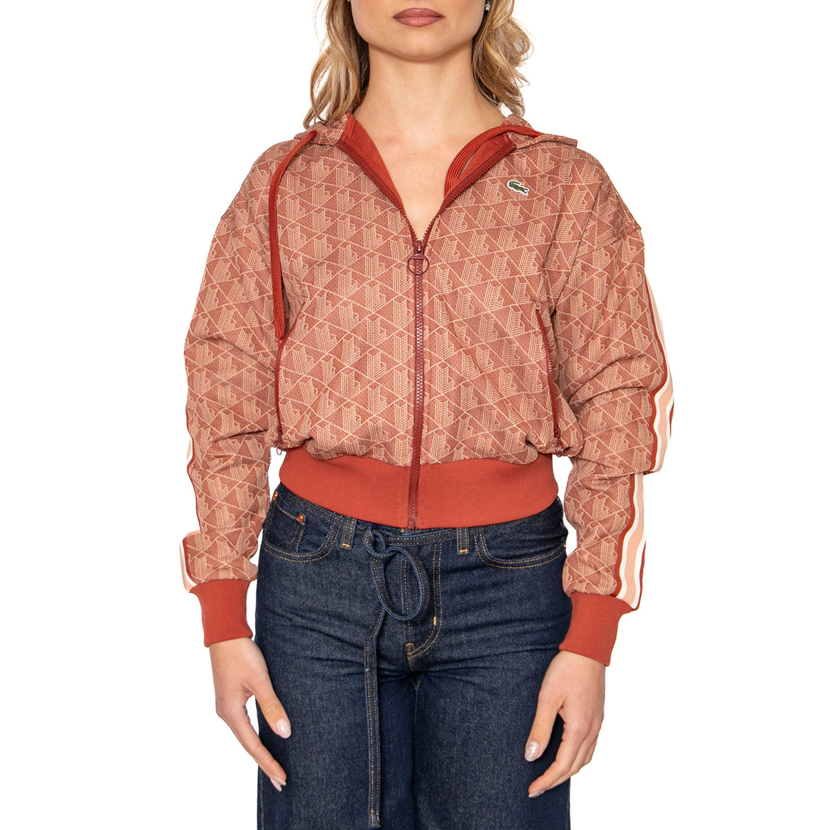Sweatshirt GTI Hoody Brown - Felpa con Cappuccio Donna Marrone SF7606-GTI . LACOSTE 