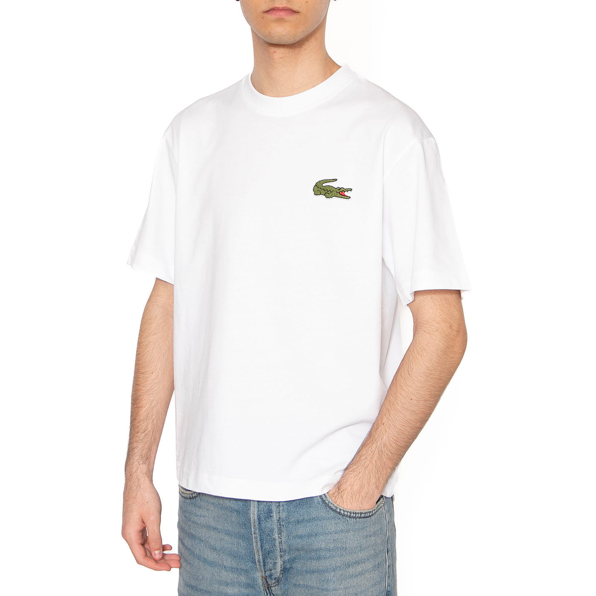 T-Shirt 001 Unisex White - Maglietta Girocollo Uomo Bianca TH2745-001 . LACOSTE 