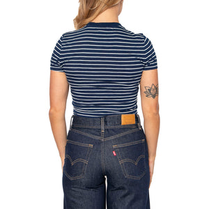 Cropped Tee Ombre Indigo Stripe - Maglietta Girocollo Donna Blu 112363477 . LEE 