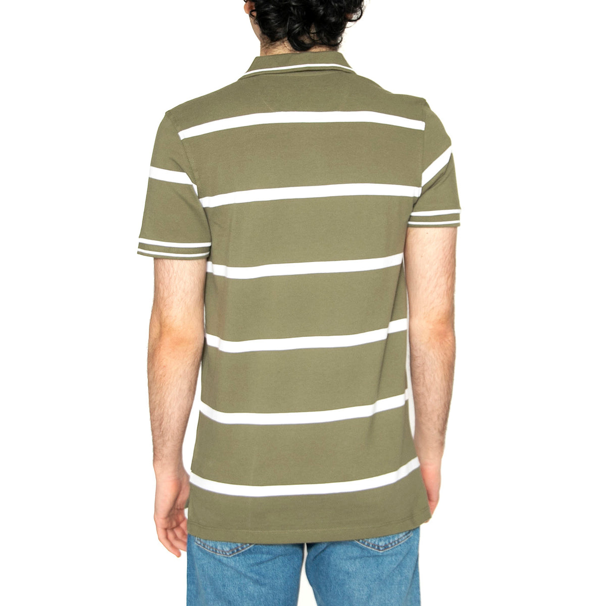 Piquet Polo Mercantile Green Stripe - Polo Uomo Verde 112363858 . LEE 