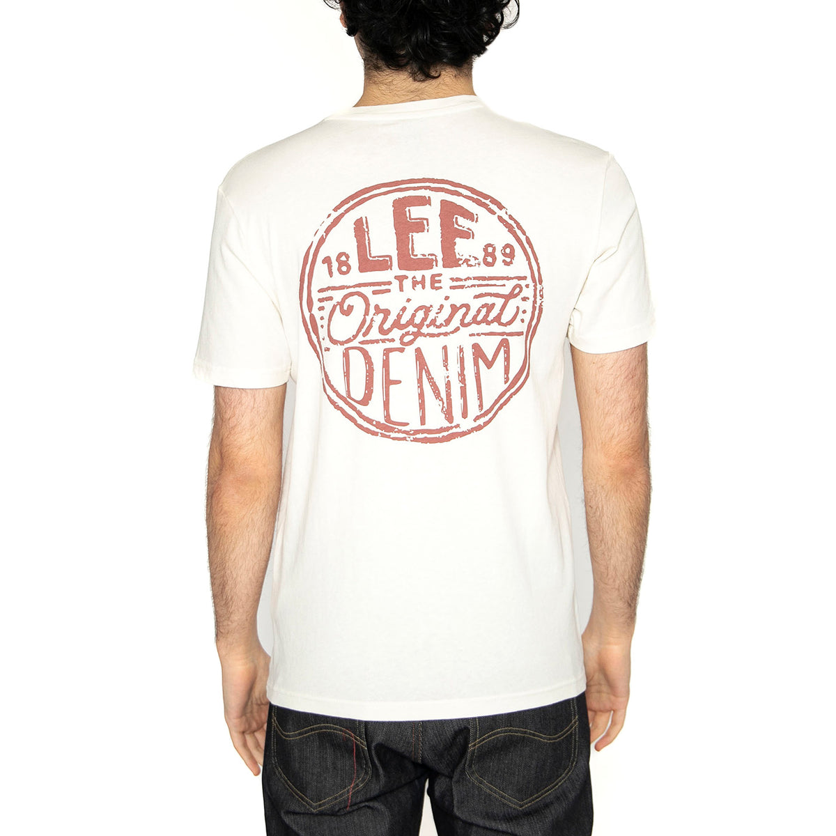 Regular Logo Tee Ecru - Maglietta Girocollo Uomo Bianca 112364552 . LEE 