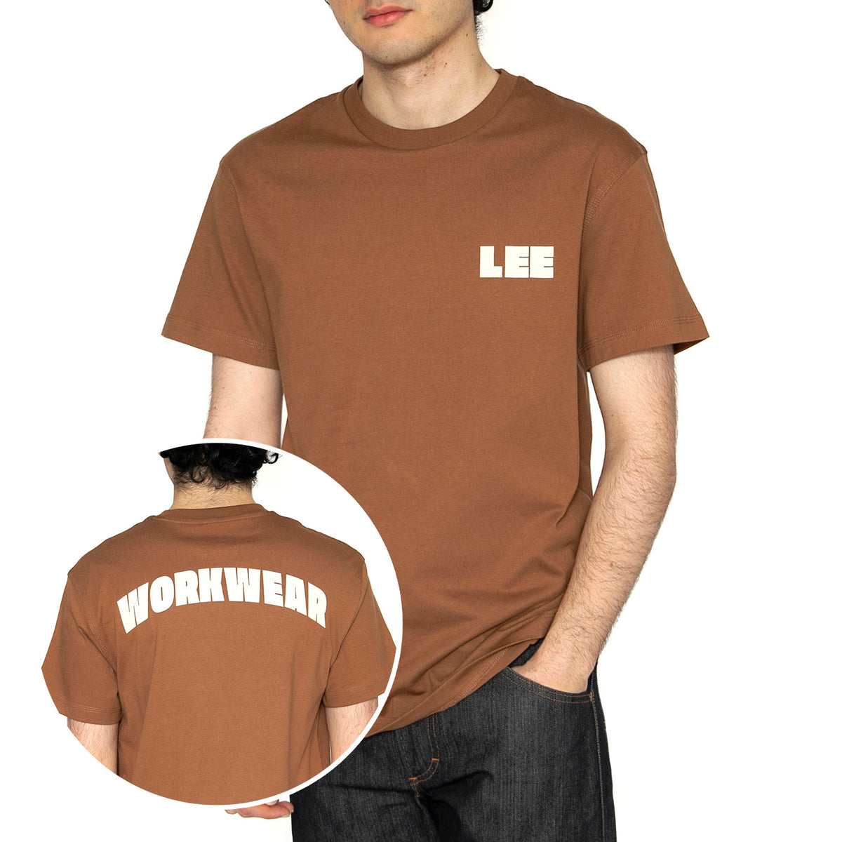 WW Graphic Tee Burlwood - Maglietta Girocollo Uomo Marrone 112364589 . LEE 