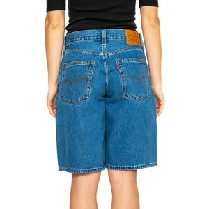 Baggy Dad Jort Dark Indigo Flat Finish - Bermuda Denim Jeans Donna Blu 000MJ-0001 . LEVIS 