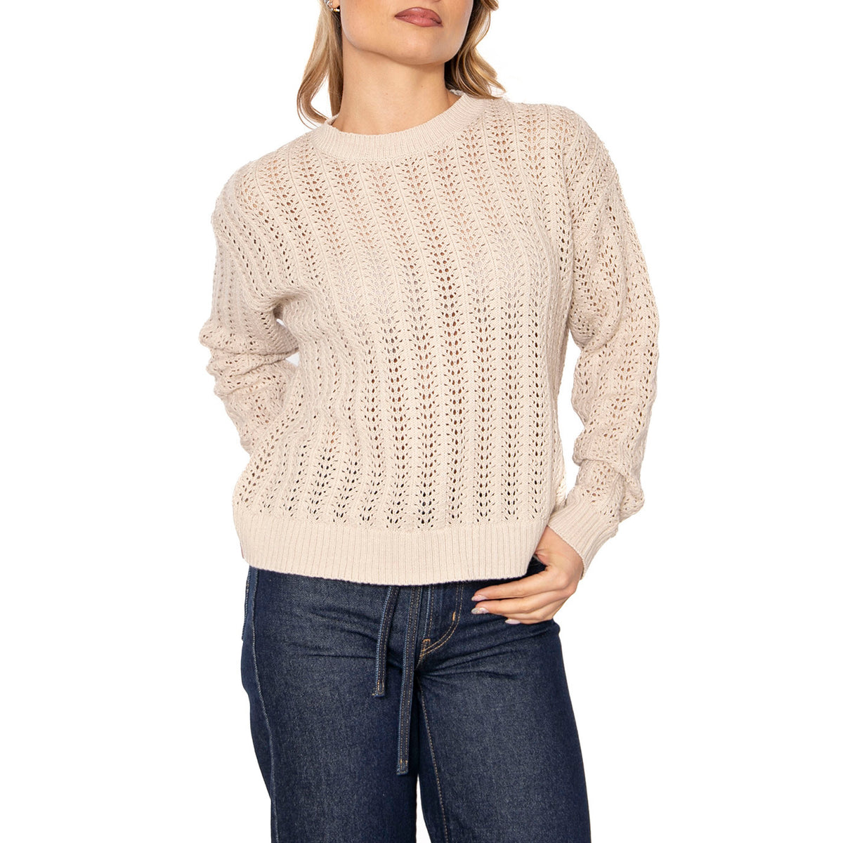 Sunrise Crochet Sweater Oatmeal - Maglia Donna Beige 0013A-0000 . LEVIS 