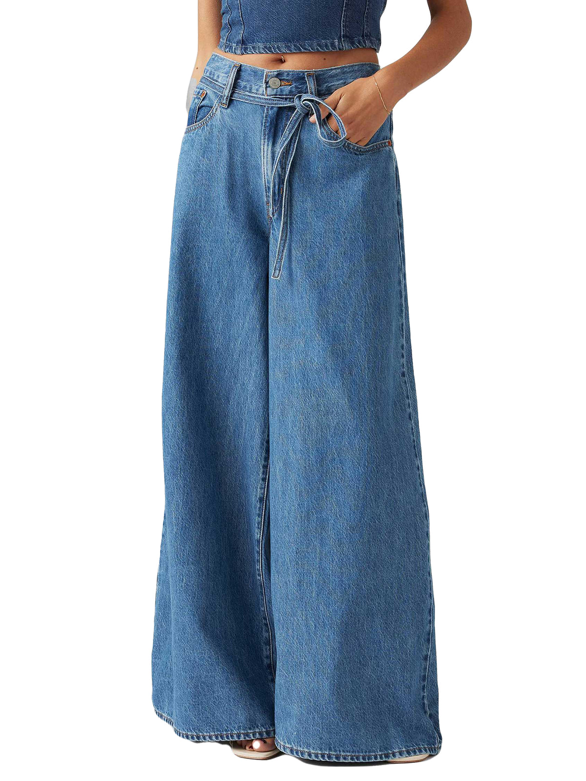 XL SUPERWIDE CAUSE AND EFFECT DENIM JEANS - Pantaloni Denim Donna Blu 001T3-0002 . LEVIS 