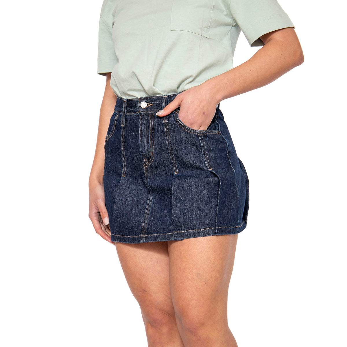 Pleated Mini Skirt Remember Together - Gonna Denim Jeans Donna Blu 001VO-0002 . LEVIS 