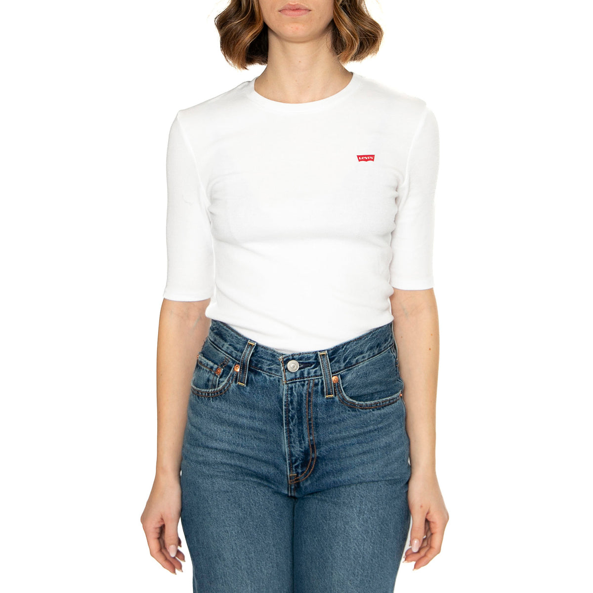 Luca Slim Tee Neutrals - Maglietta Girocollo Donna Bianca A3388-0003 . LEVIS 
