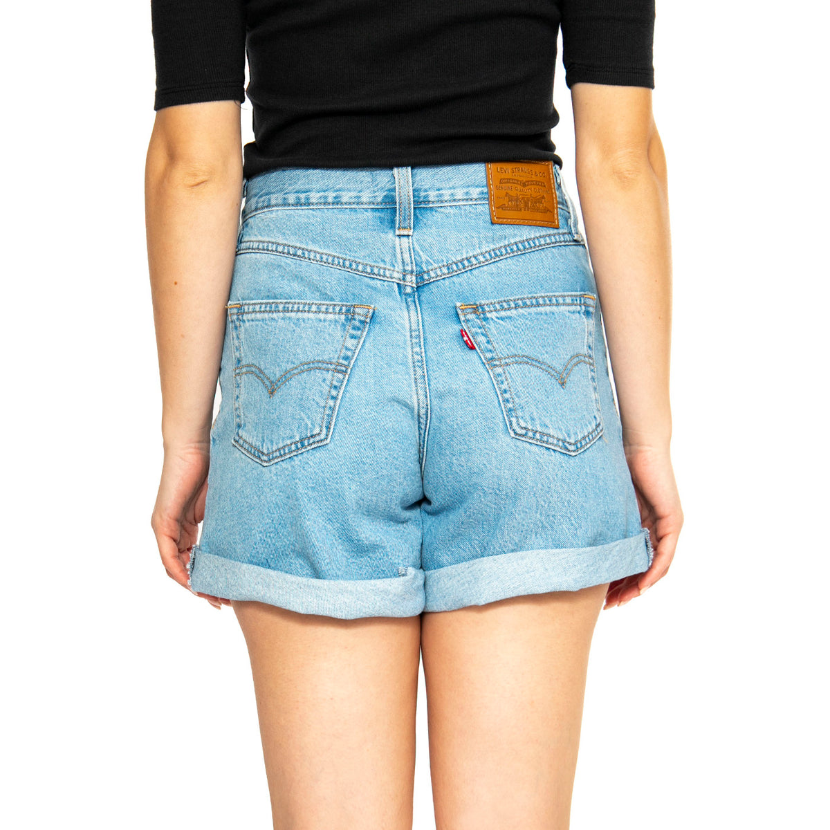 Rolled 80s Mom Shorts Med Indigo Flat Finish - Bermuda Denim Jeans Donna Blu A5564-0006 . LEVIS 