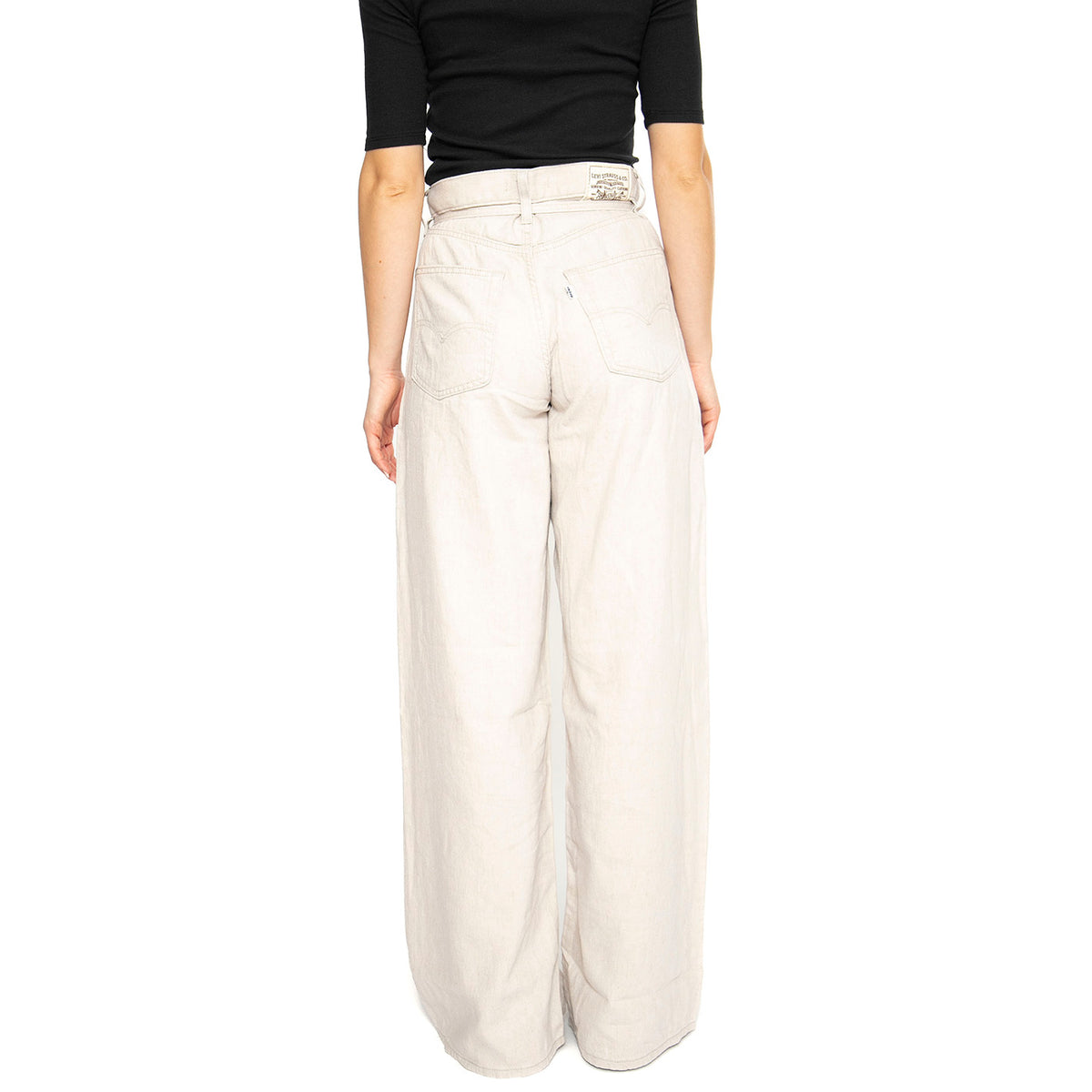 XL Straight Crystal Gray Linen - Pantaloni Donna Beige A8701-0018 . LEVIS 