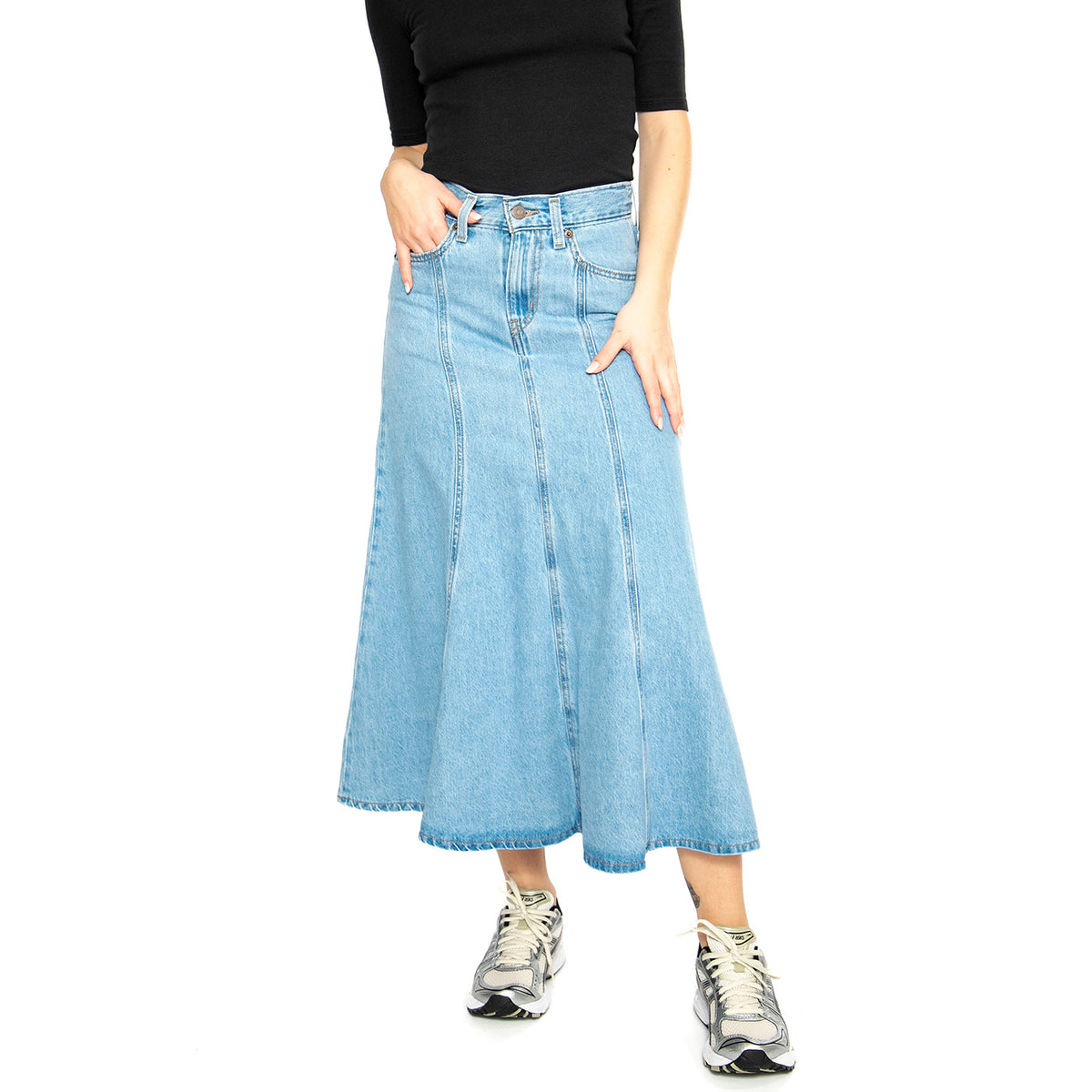 Fit And Flare Skirt Med Indigo Flat Finish - Gonna Denim Jeans Blu A8730-0001 . LEVIS 