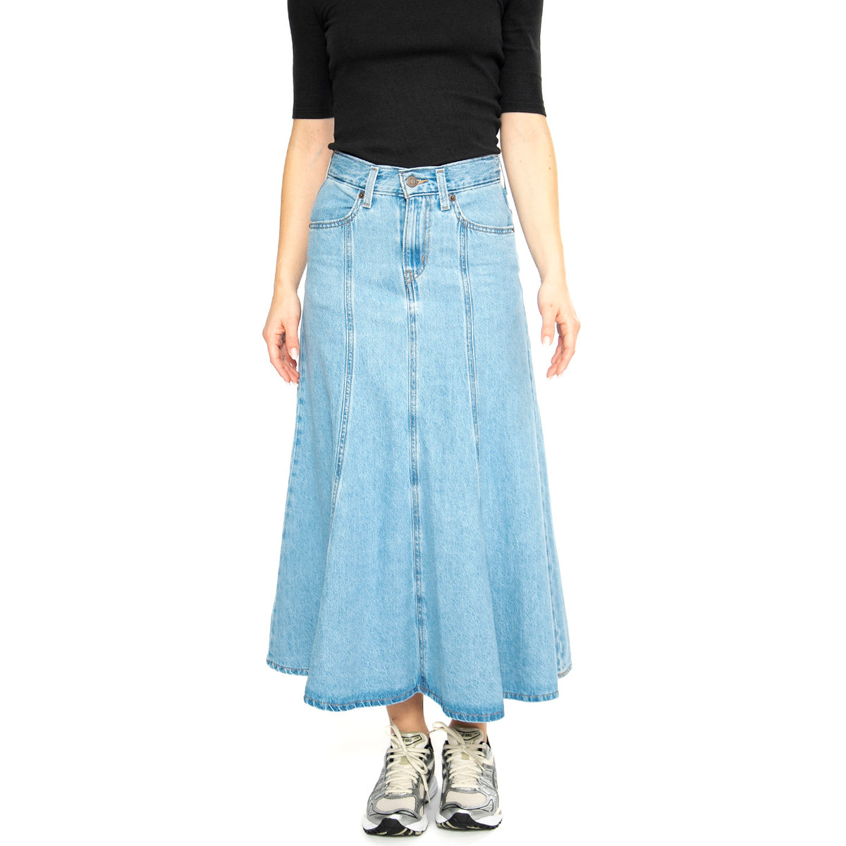 Fit And Flare Skirt Med Indigo Flat Finish - Gonna Denim Jeans Blu A8730-0001 . LEVIS 