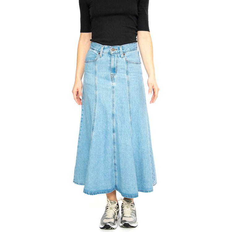 Fit And Flare Skirt Med Indigo Flat Finish - Gonna Denim Jeans Blu A8730-0001 . LEVIS 
