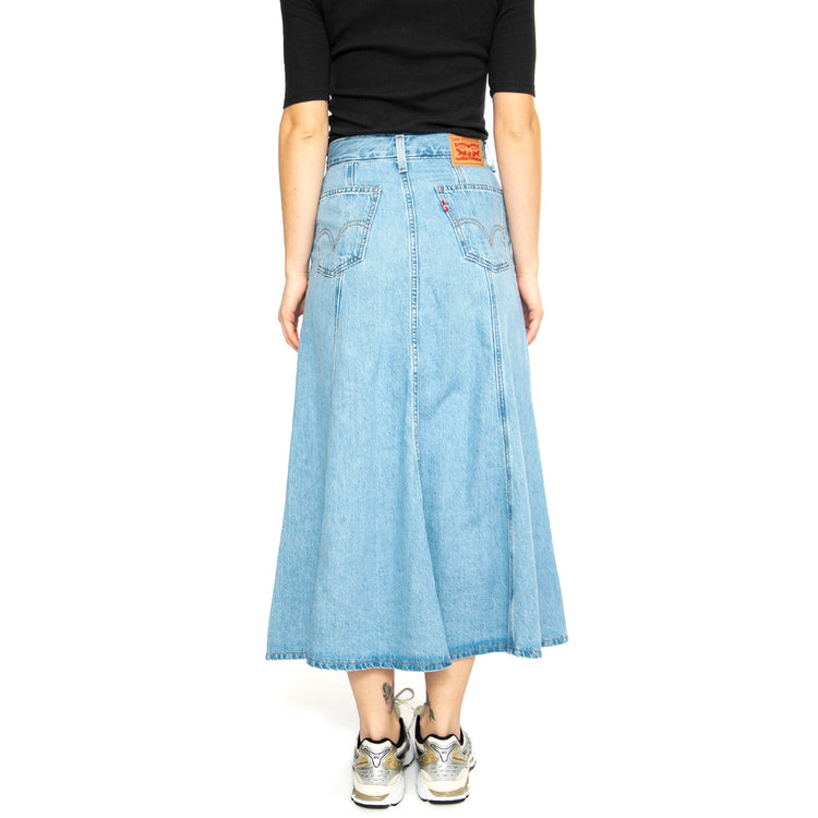 Fit And Flare Skirt Med Indigo Flat Finish - Gonna Denim Jeans Blu A8730-0001 . LEVIS 