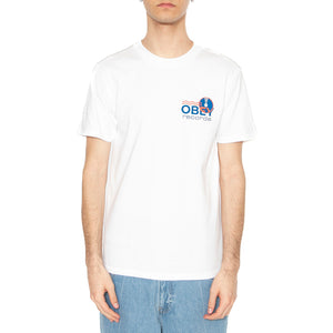 Obey Record Sound Waves Tee White - Maglietta Girocollo Uomo Bianca 165264050-WHT . OBEY 