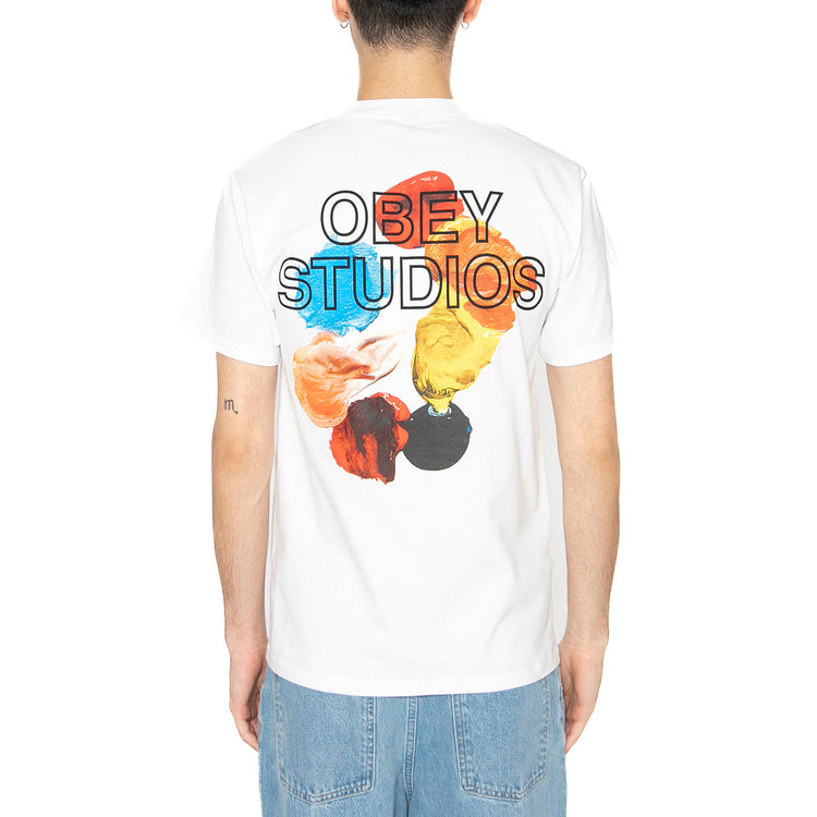 Obey Studios Palette Tee White - Maglietta Girocollo Uomo Bianca 165264052-WHT . OBEY 