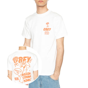 Obey Building Strong Minds Tee White - Maglietta Girocollo Uomo Bianca 165264058-WHT . OBEY 