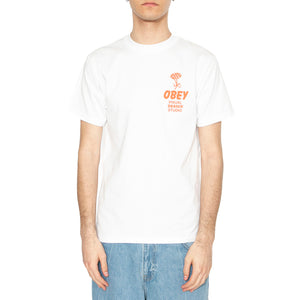 Obey Building Strong Minds Tee White - Maglietta Girocollo Uomo Bianca 165264058-WHT . OBEY 
