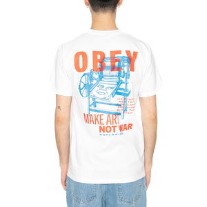 Obey Printing Press Make Art Tee White - Maglietta Girocollo Uomo Bianca 165264061-WHT . OBEY 