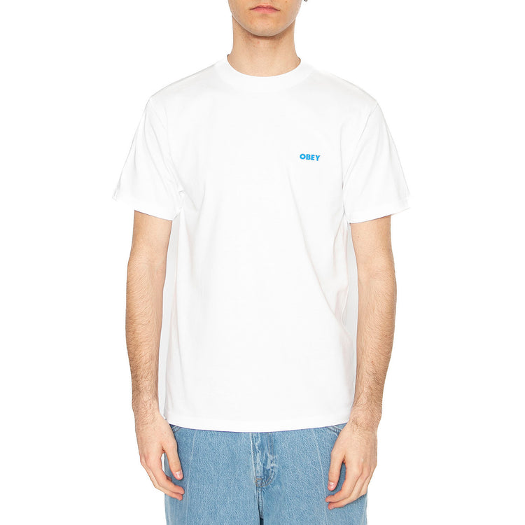 Obey Cropped Icon Tee White - Maglietta Girocollo Uomo Bianca 165264064-WHT . OBEY 
