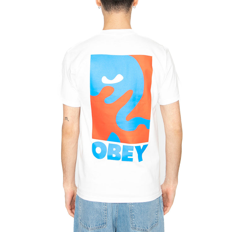 Obey Cropped Icon Tee White - Maglietta Girocollo Uomo Bianca 165264064-WHT . OBEY 