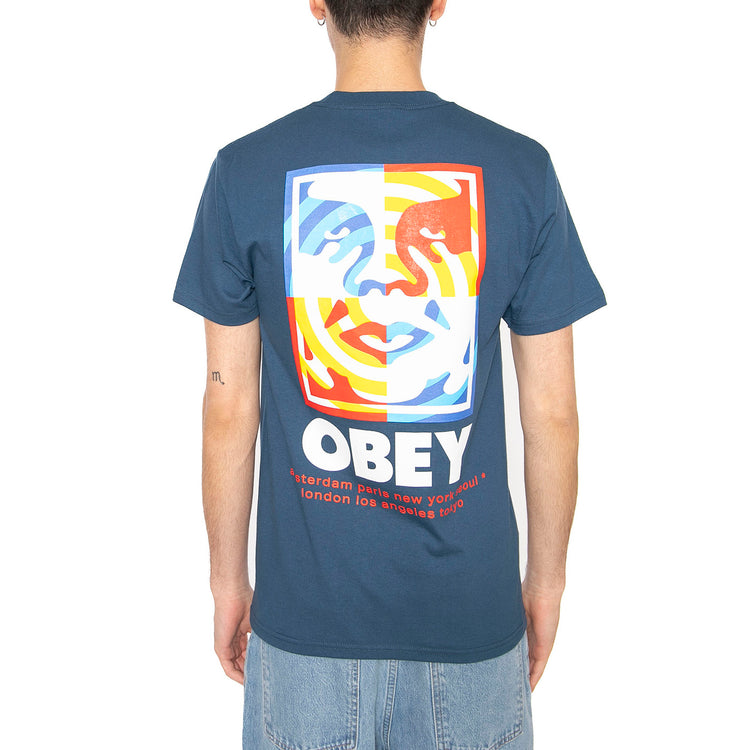 Obey Target Icon Tee Harbor Blue - Maglietta Girocollo Uomo Blu 165264065-HBU . OBEY 