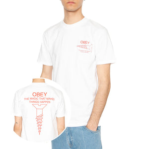 Obey Magic Tee White - Maglietta Girocollo Uomo Bianca 165264145-WHT . OBEY 