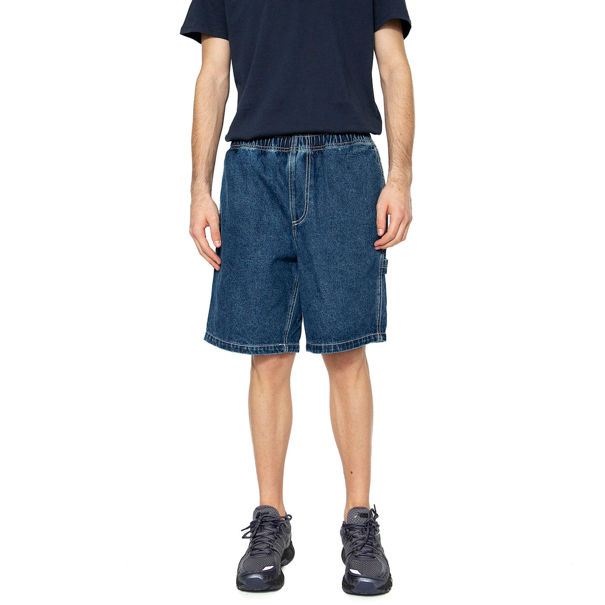 Easy Denim Carpenter Short Stone Wash Indigo - Bermuda Uomo Blu 172120079-STN . OBEY 