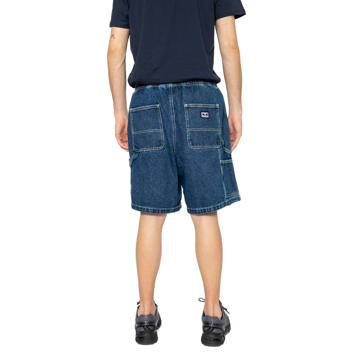 Easy Denim Carpenter Short Stone Wash Indigo - Bermuda Uomo Blu 172120079-STN . OBEY 