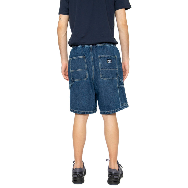 Easy Denim Carpenter Short Stone Wash Indigo - Bermuda Uomo Blu 172120079-STN . OBEY 