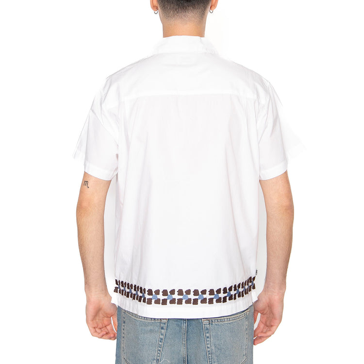 Ruben Woven SS White Multi - Camicia Maniche Corte Uomo Bianca 181210440-WTM . OBEY 