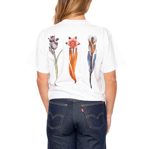 Obey Water Color Flower Tee White  - Maglietta Girocollo Donna Bianca 267622658-WHT . OBEY 