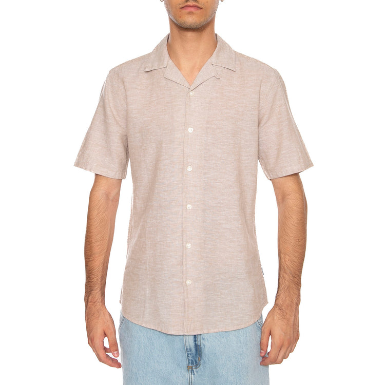 Onscaiden Life Solid Resort Beige - Camicia Mancihe Corte Uomo Beige 22025116-B . ONLY & SONS 