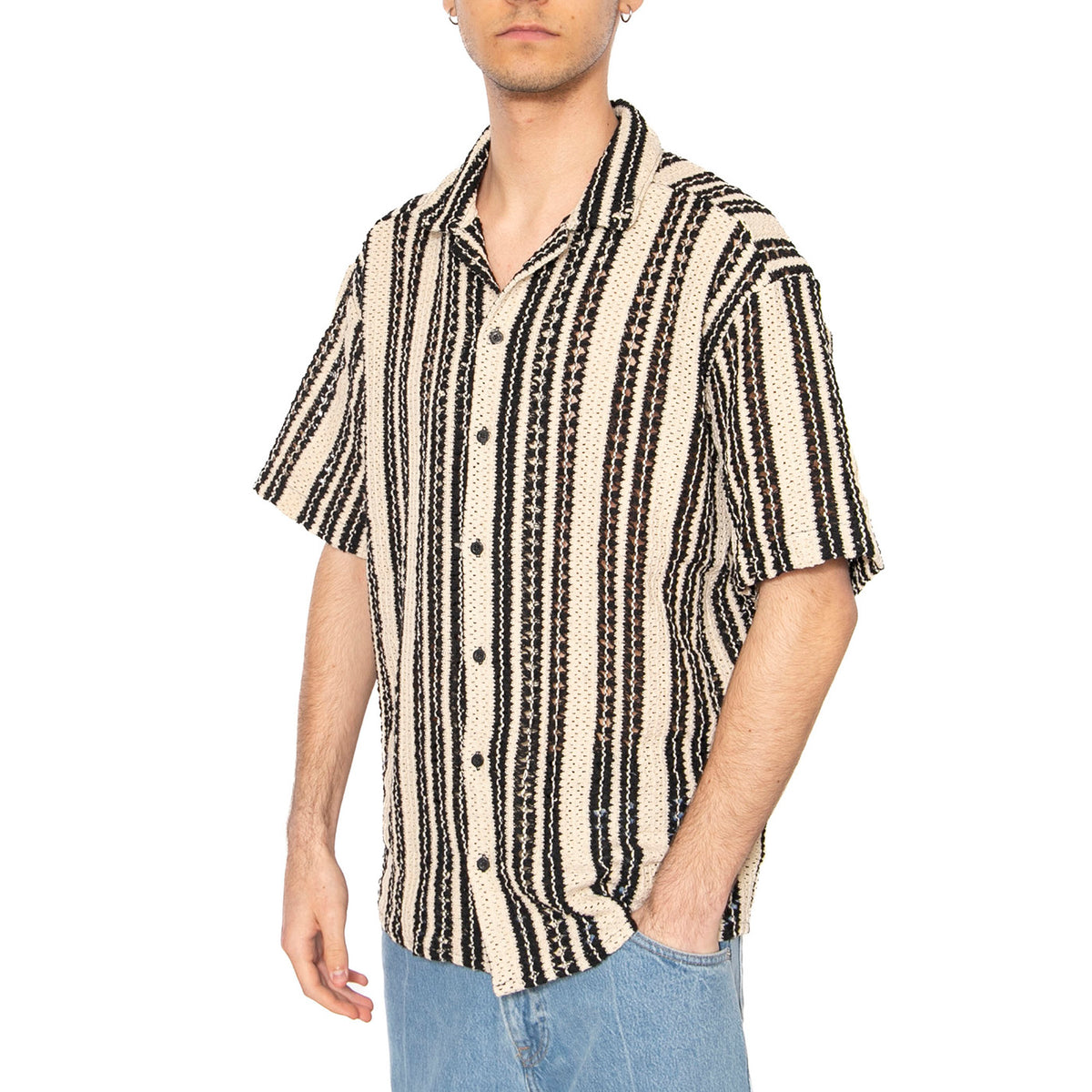 Dani Crocher SS Shirt Noos Cloud Dance Black - Camicia Maniche Corte Uomo Multicolore 22030511-4575627 . ONLY & SONS 