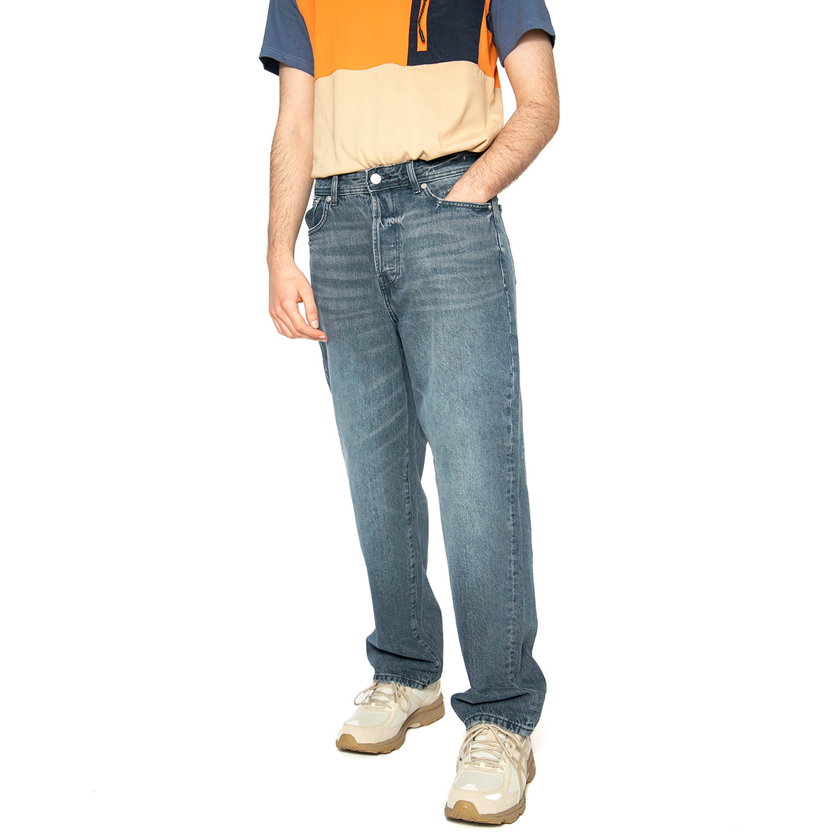 Onsfade Vita Media Loose Fit Jeans - Pantaloni Denim Jeans Uomo Blu 22032218 . ONLY & SONS 