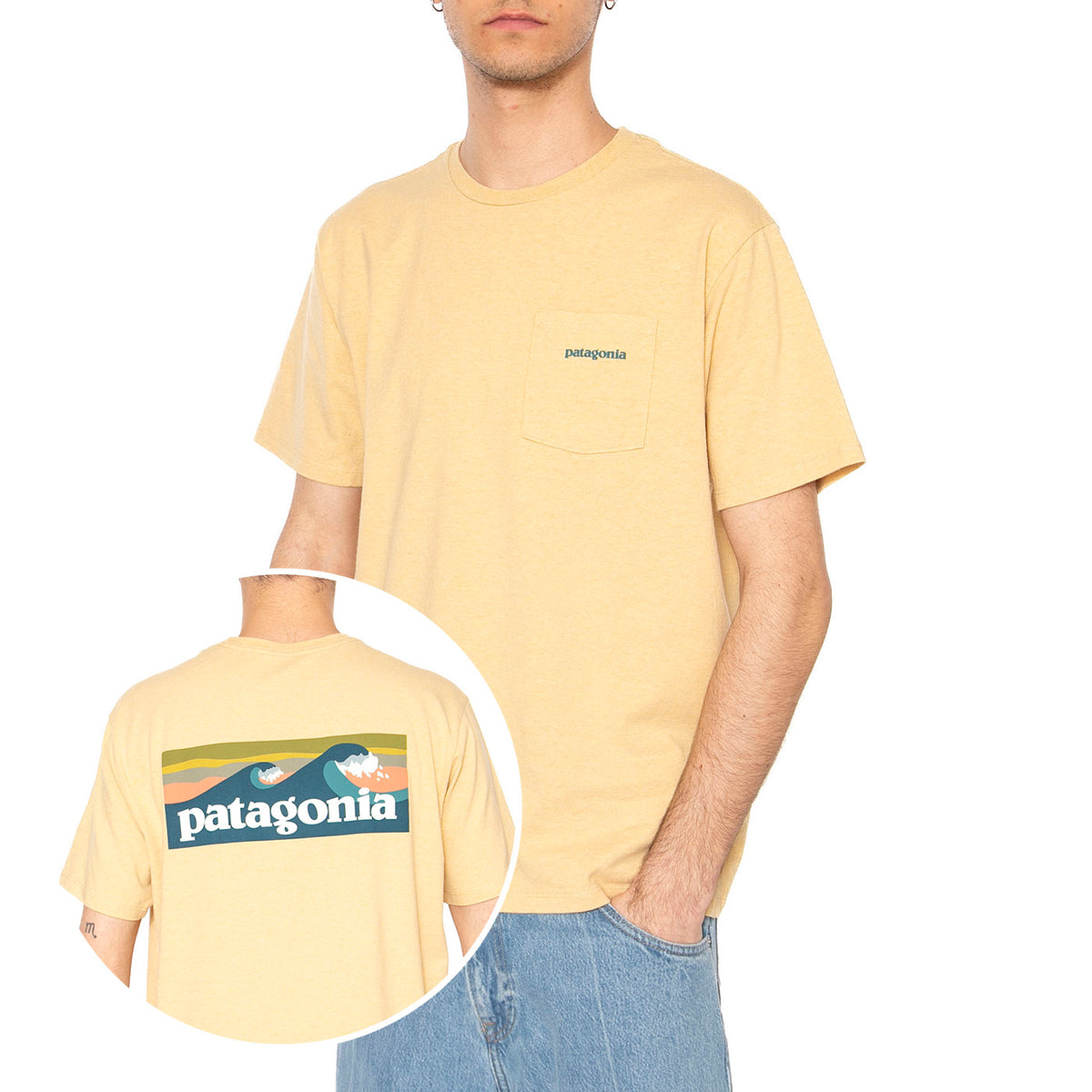 M's Boardshort Logo Pocket Responsibili-Tee BWX - Maglietta Girocollo Uomo Arancione 37655-BWX . PATAGONIA 