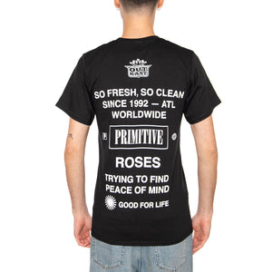 Primitive Stripes Tee Black - Maglietta Girocollo Uomo Nera PAPHO2430-BLK . PRIMITIVE 