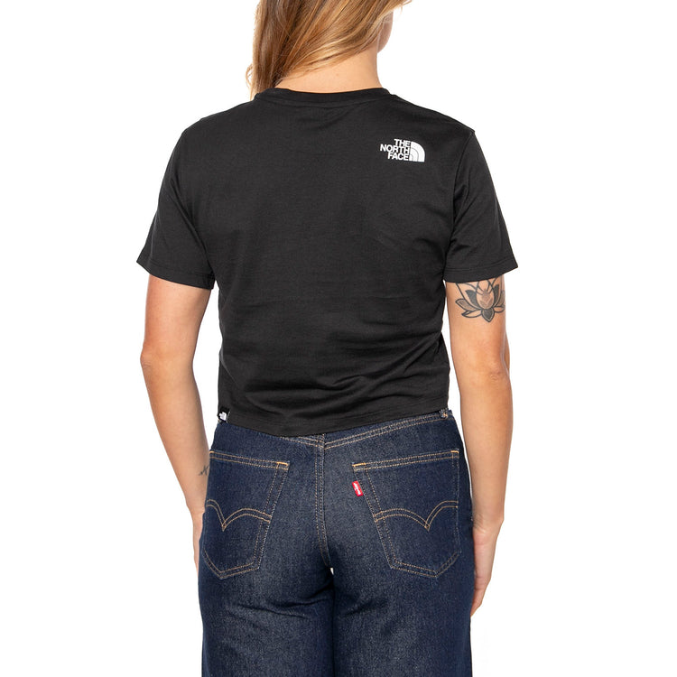 Women's Simple Dome Cropped Slim Tee - Maglietta Girocollo Donna Nera NF0A87U4JK31 . THE NORTH FACE 