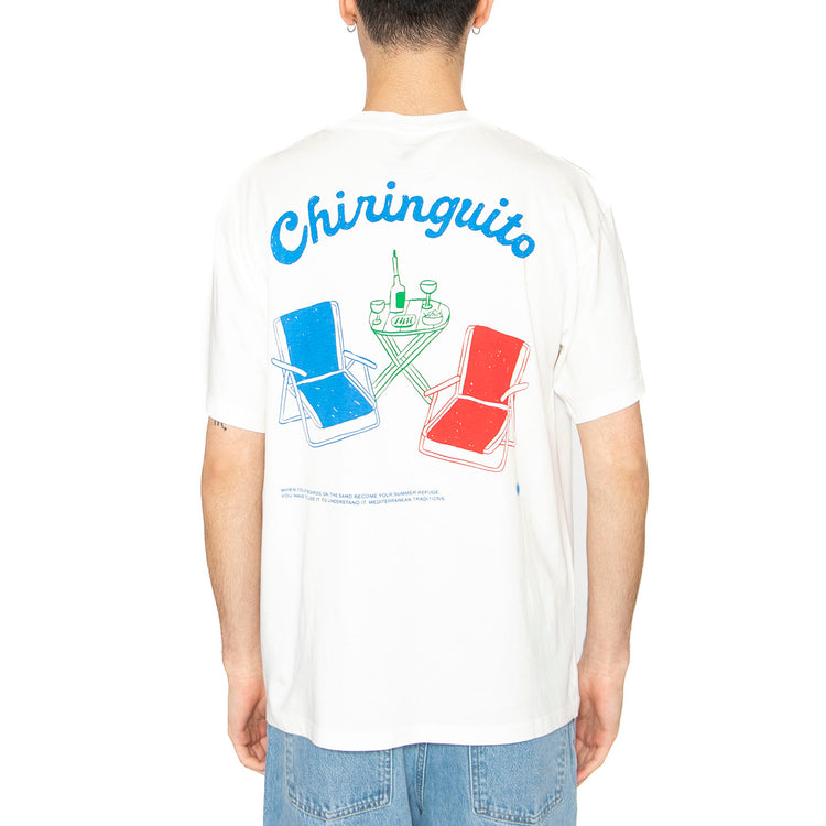 Chiringuito Aaron Tee White - Maglietta Girocollo Uomo Bianca MTS00444-WHITE . THINKING MU 