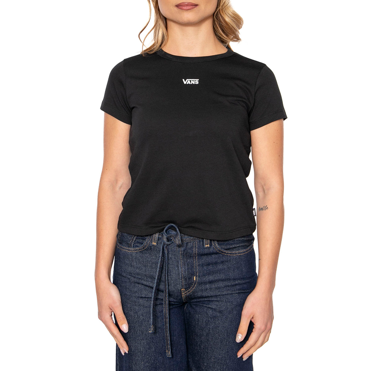 Basic Mini SS Black - Maglietta Girocollo Donna Nera VN000JDQBLK1 . VANS 