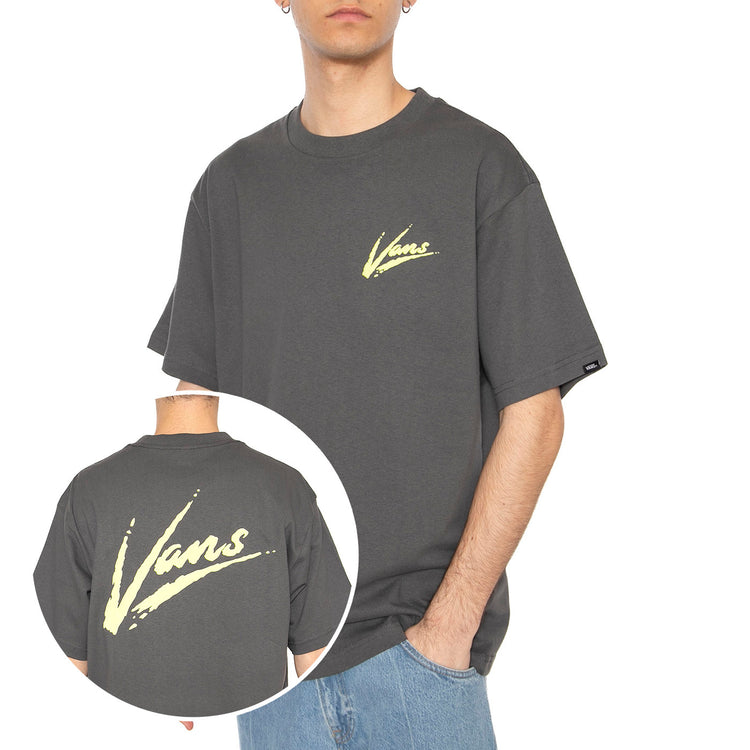 Dettori Loose SS Asphalt / Shadow Lime - Maglietta Girocollo Uomo Grigia VN000K42EBA1 . VANS 