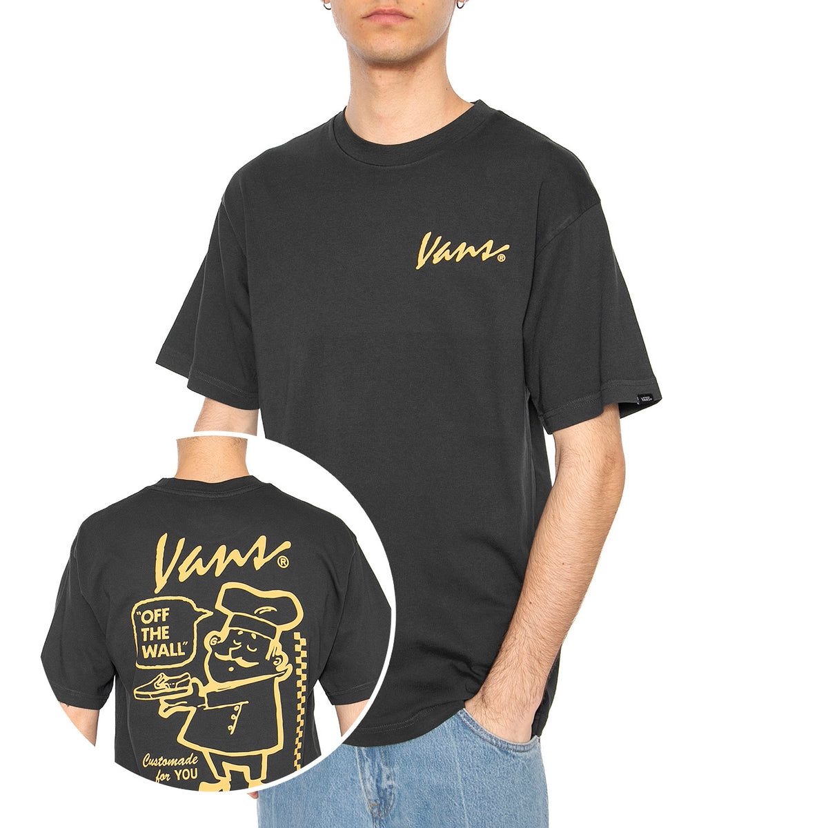 66 Baked In Loose SS Black - Maglietta Girocollo Uomo Nera VN000NTSBLK1 . VANS 