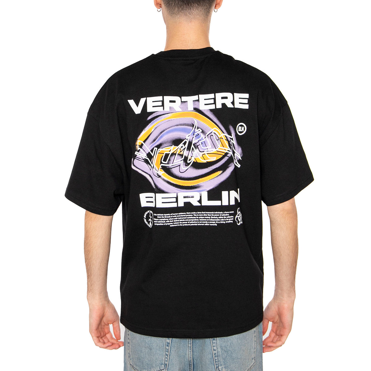 Hypno T-Shirt Black - Maglietta Girocollo Uomo Nera VER-T287-BLK . VERTERE BERLIN 