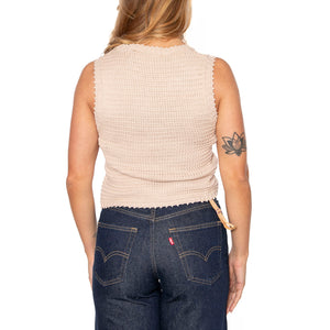 Top de Punto Textura Waffle Blanco Beige Top - Top Donna Beige 51W/10602 . WILD PONY 