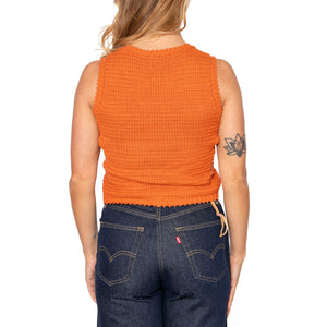 Top de Punto Textura Waffle Naranja Orange Top - Top Donna Arancione 51W/10603 . WILD PONY 