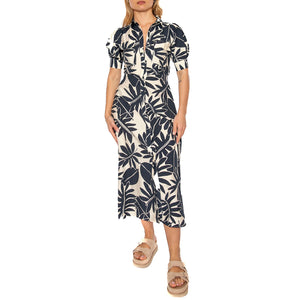 Vestido midi camisero floral Filodendro - Abito Donna Multicolore 51W/11203 . WILD PONY 