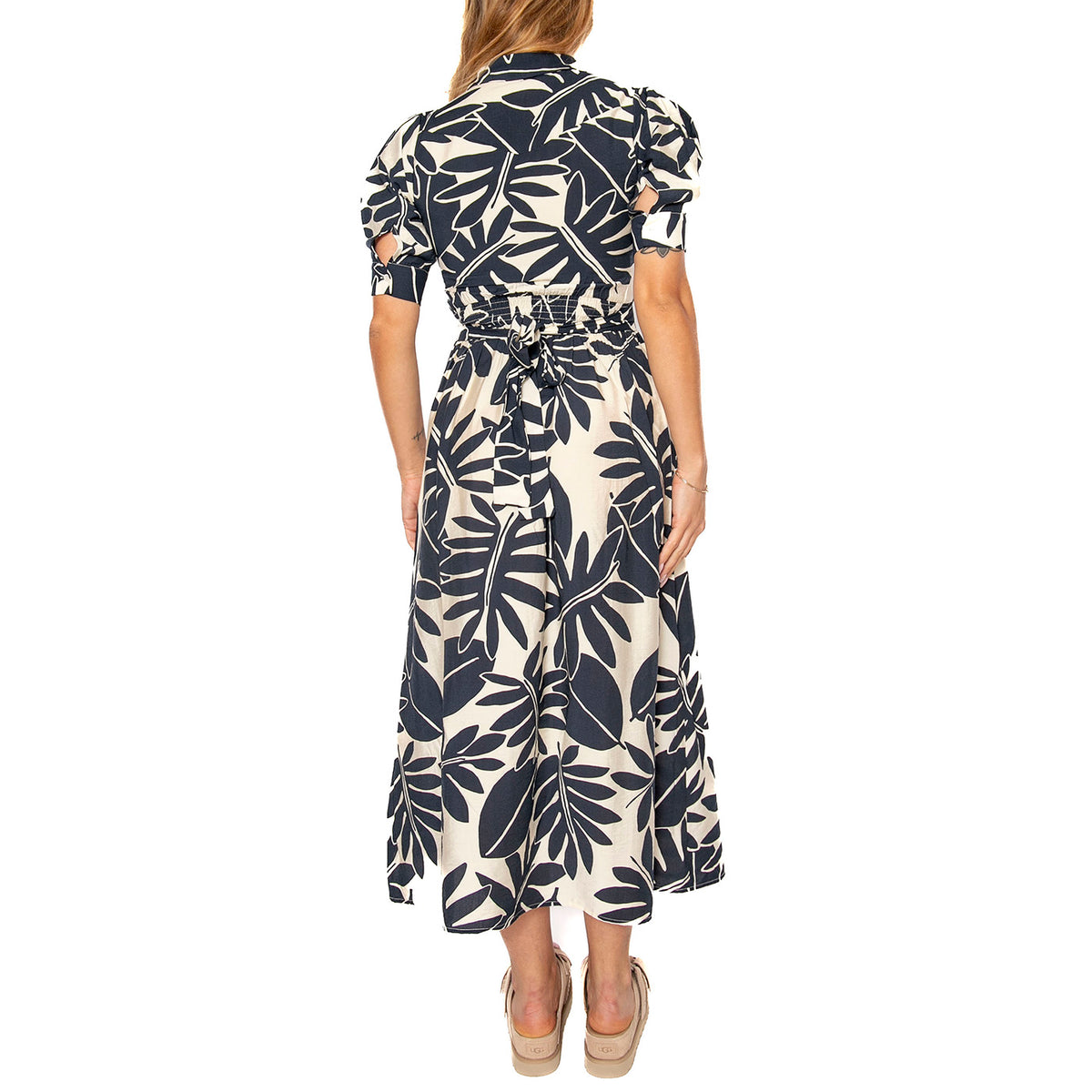 Vestido midi camisero floral Filodendro - Abito Donna Multicolore 51W/11203 . WILD PONY 