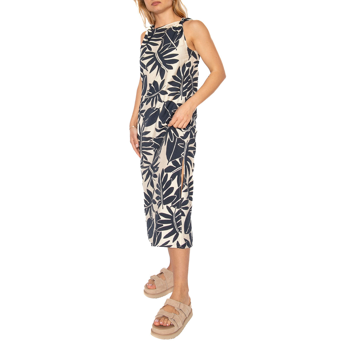 Vestido largo floral Filodendro - Abito Donna Multicolore 51W/11208 . WILD PONY 