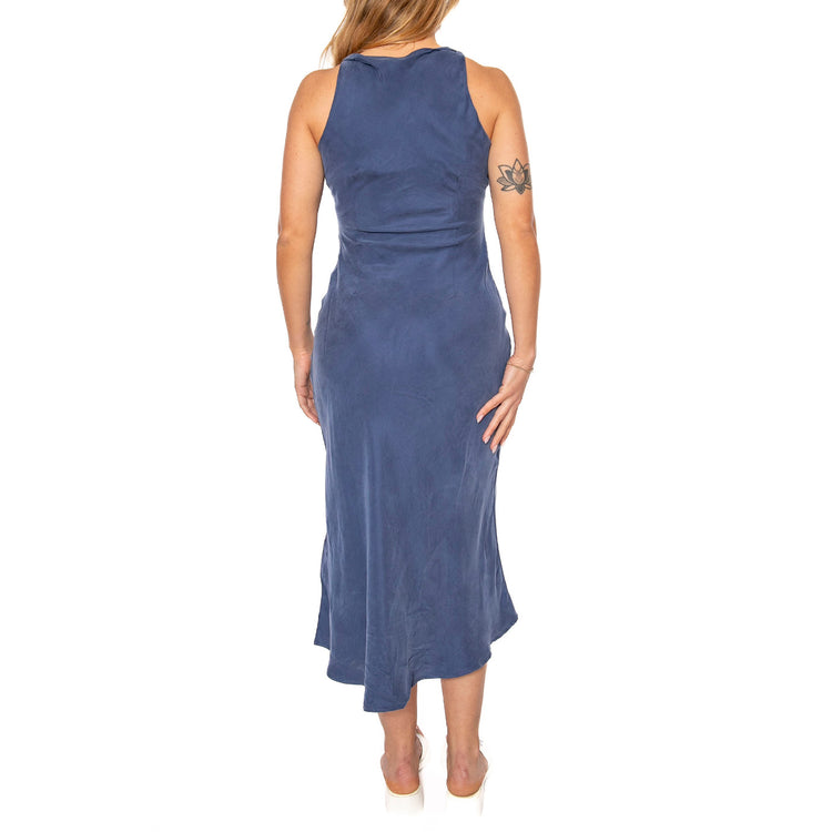 Vestido midi cuello barco azul marino - Abito Donna Blu 51W/11261 . WILD PONY 